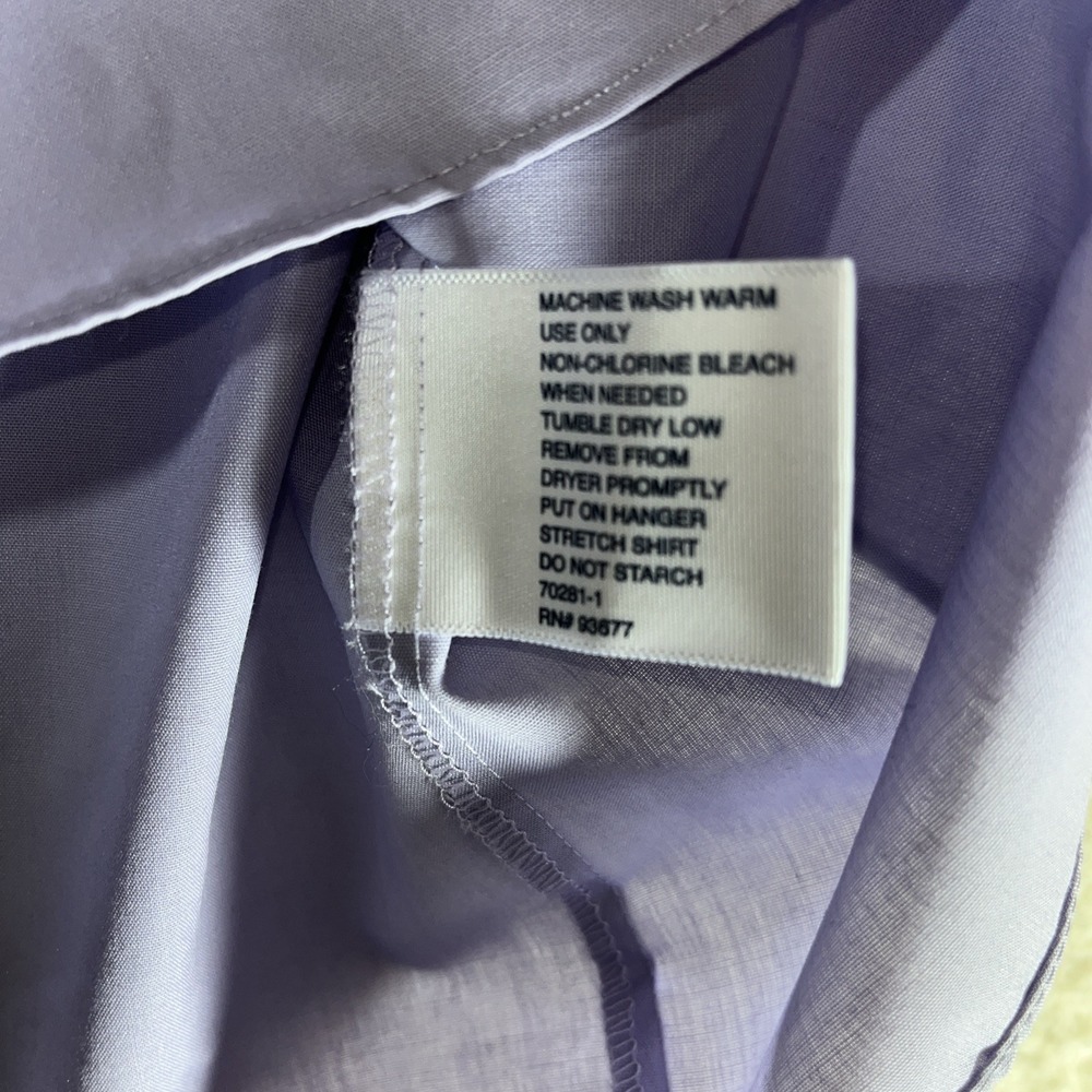 Stafford Super Shirt Performance Dress Shirt 16.5 34/35 Lavender Classic Fit - Picture 11 of 16
